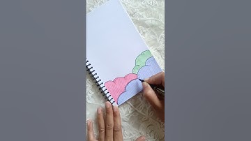 💜🩷💚 aesthetic page border design 💚🩷💜 #shorts #frontpage #art