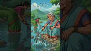Grandma’s Spicy Crab Cooking in Village Style 🦀🔥 | Traditional Seafood  #shorts #cooking #animation