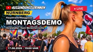 🔴 Live: Montagsdemonstration Team Menschenrechte &‘ Antifa Gegendemo 17. August 2026