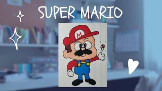 Drawing Chibi Super Mario | Step by Step | cute cartoon art draw