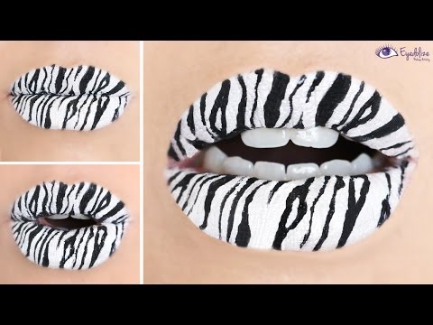 EASY Zebra Print Shimmer Lipstick Tutorial || EyedolizeMakeup