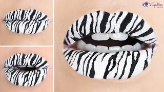 EASY Zebra Print Shimmer Lipstick Tutorial || EyedolizeMakeup
