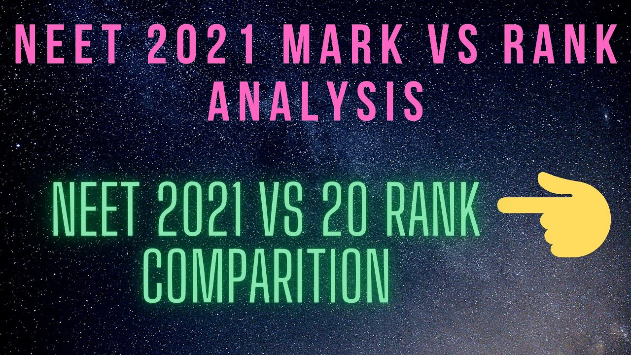 Know Your Rank Vs Mark | NEET 2020 Vs NEET 2021 Rank Analysis 