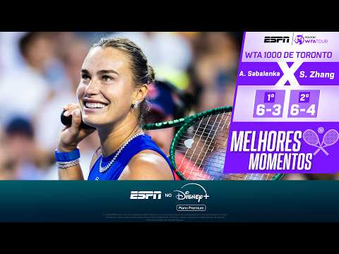 SABALENKA DOMINA, VENCE ZHANG E VAI ÀS OITAVAS DO WTA 1000 DE TORONTO | MELHORES MOMENTOS