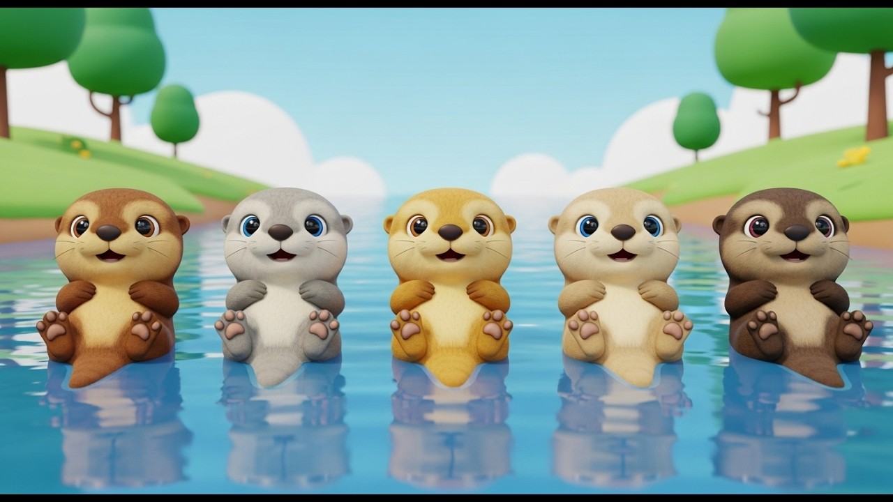 Five Little Otters Float Float Float | Calming Water Song & Nursery Rhymes