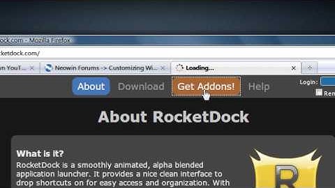 Windows Software; Application Launchers: Rocketdock