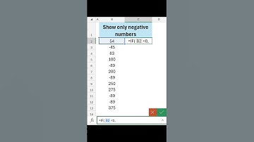 Show only negative numbers #exceltips #exceltricks
