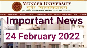 Munger University Today Important News and Notification Admission Details@Kumar Group  24 February