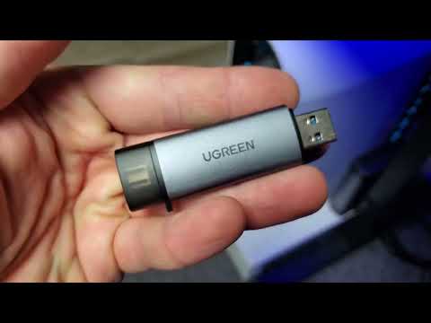 Кардрідер Ugreen CM185 USB-C USB-A 3.0 SD Micro SD 5 Гбіт/с OTG Сірий, видео 4