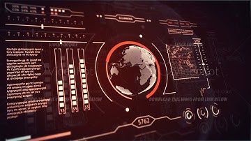 3D HUD interface display scanning of the planet Earth Red