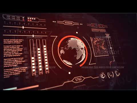 3D HUD interface display scanning of the planet Earth Red