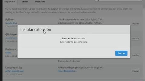 Solución al Error de instalación  y Error interno del editor de texto Brackets