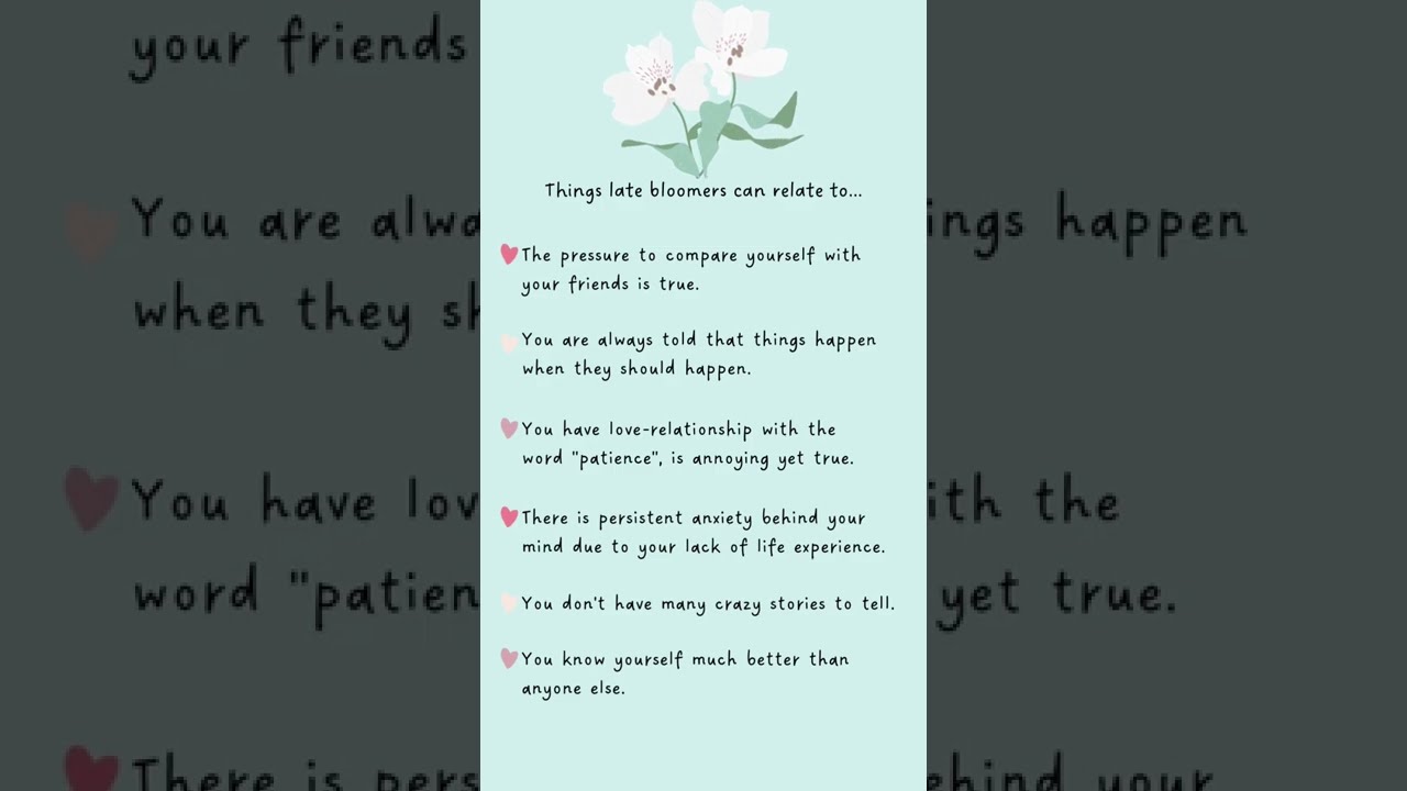 Things Late Bloomers Can Relate To Shorts Latebloomer Selfgrowth