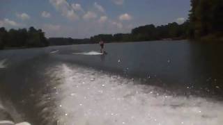 my mom wakeboarding