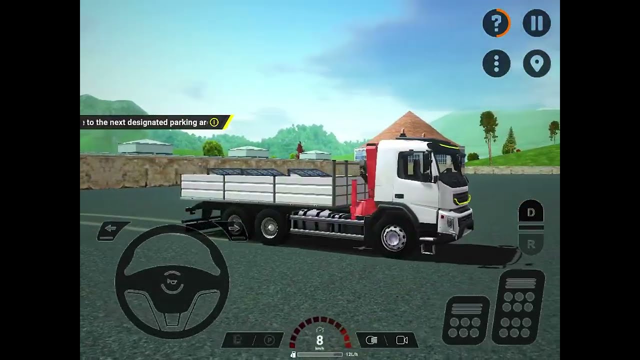 Park The Flatbed Crane on The Designated Parking area and activate The Stabilizers