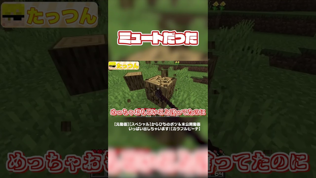 面白いこと言ってたのにミュートだったゆあん #からぴち #minecraft