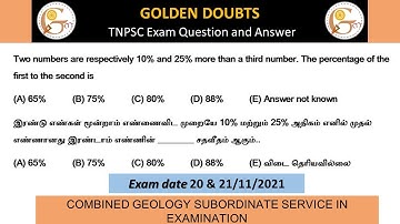Two numbers are respectively 10% and 25% more than a third number. The percentage of the first...
