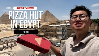 Pizza Hut with a view of pyramids of Giza