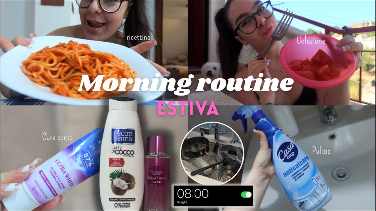 La mia Morning Routine *Estiva* 2025 ☀️ ricettina,pulizia,skincare ...