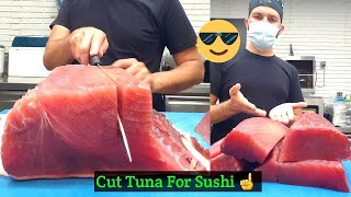 Cut Tuna Block For Sushi and Sashimi II How to Cut Tuna For Sushi How To Cut Tuna For Sushi And Sashimi Part 2 How To Make Sushi Series