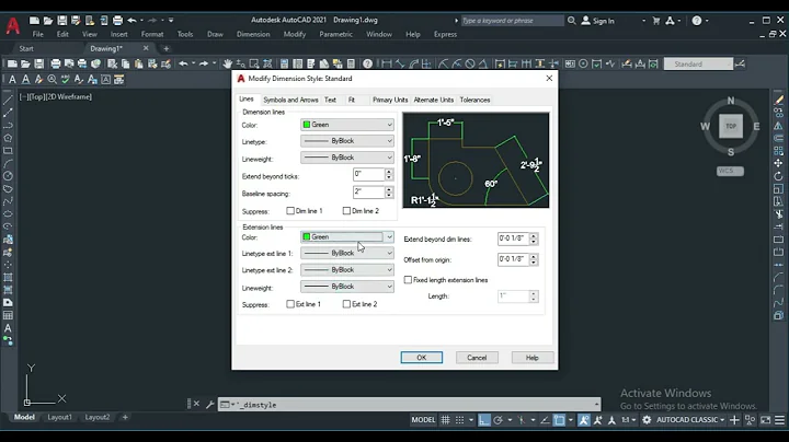 AUTOCAD| SETTINGS OF DIMENSION STYLE |DIMENSION STYLE MANAGER|