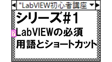 【LabVIEW初心者講座#1】LabVIEWの必須用語とショートカット