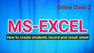How to create marksheet of students in EXCEL | Hindi tutorials - By Manish Kaushal | MKTC