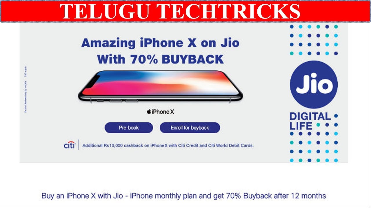 Jio Iphone X 70% Buyback offer