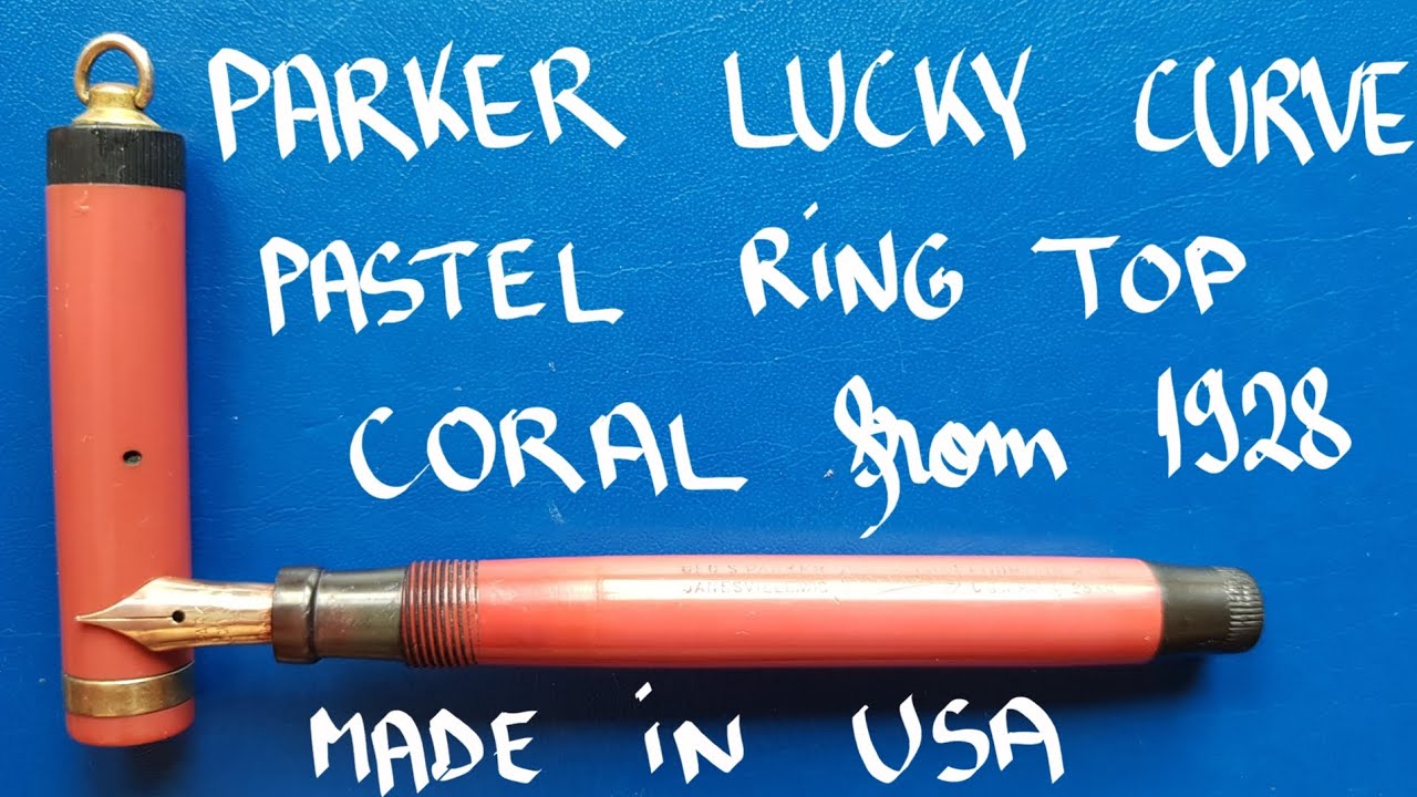 Parker Lucky Curve Pastel Ring Top Lady Coral from 1928 Fountain 