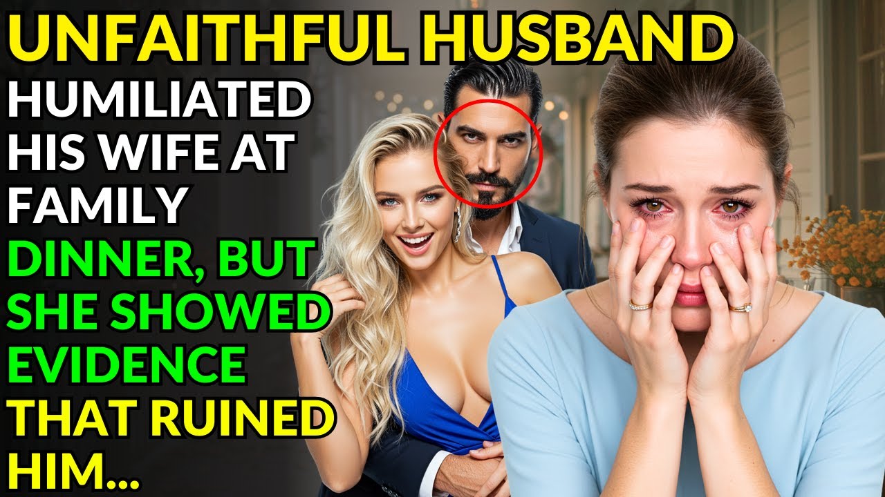 UNFAITHFUL HUSBAND HUMILIATED HIS WIFE AT FAMILY DINNER, BUT SHE SHOWED EVIDENCE THAT RUINED HIM...
