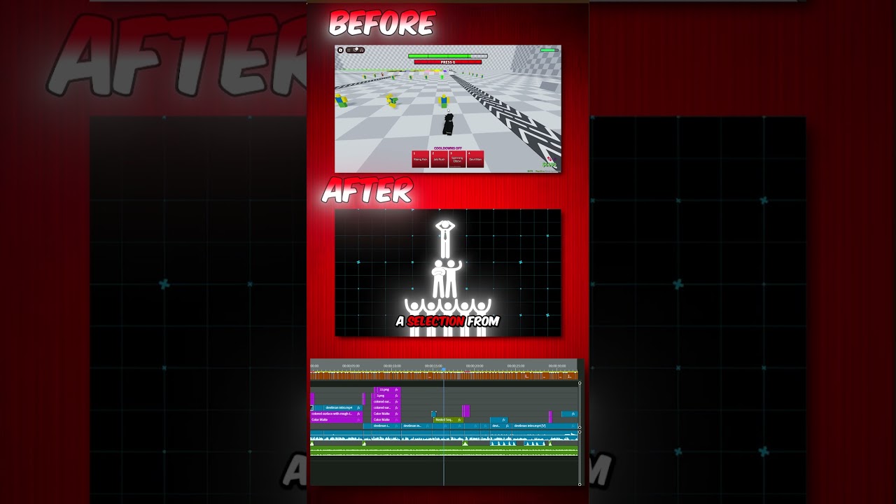 Before and After Short    #roblox #comeandplaythegame #videoeditor