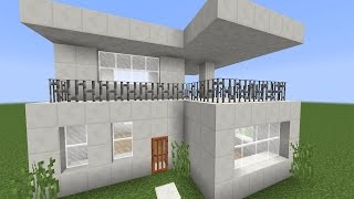 Casa moderna de quartzo e madeira no Minecraft #minecraftdicas