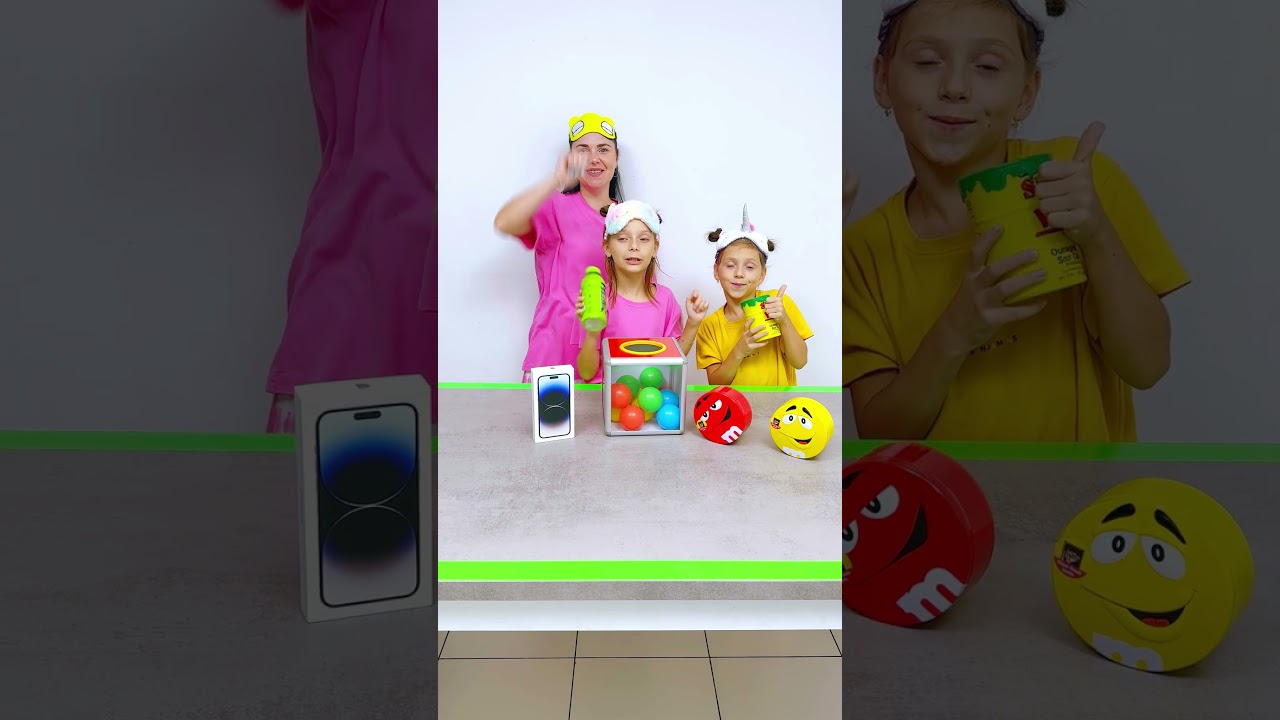 Who will get the prize in color balls Box #shorts Eva Alisa Family Shorts