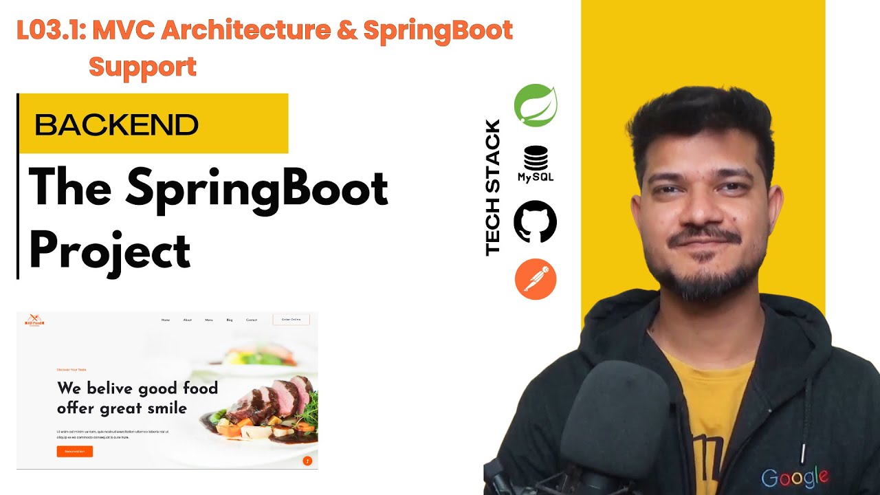 L03.1: MVC Architecture & Springboot support | SpringBoot Restaurant Project