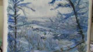 snow scene painting pastel watercolour watercolor using scenes paint pastels