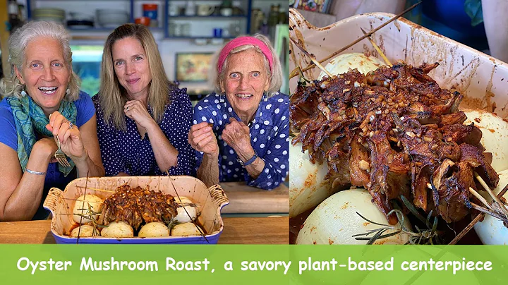 Oyster Mushroom Roast, a savory plant-based center...