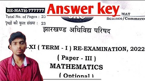 Jac board class 11th mathematics answer key 2022 by Mithilesh sir