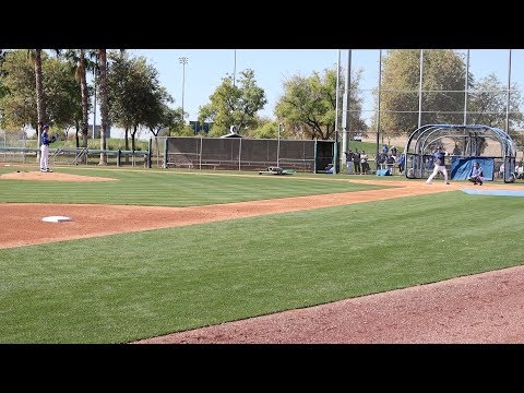 2020 Dodgers Spring Training: Walker Buehler faces Corey Seager in live BP