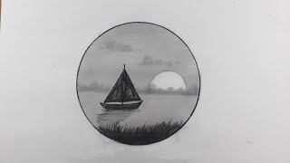 Circle drawing - easy circle drawing - easy circle scenery - easy scenery drawing - pencil drawings