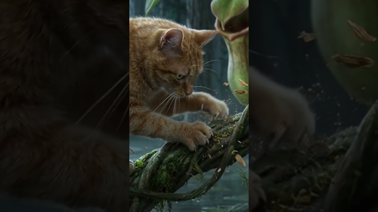 Part 2 - Real life pokemon: Realistic VICTREEBEL vs a Cat