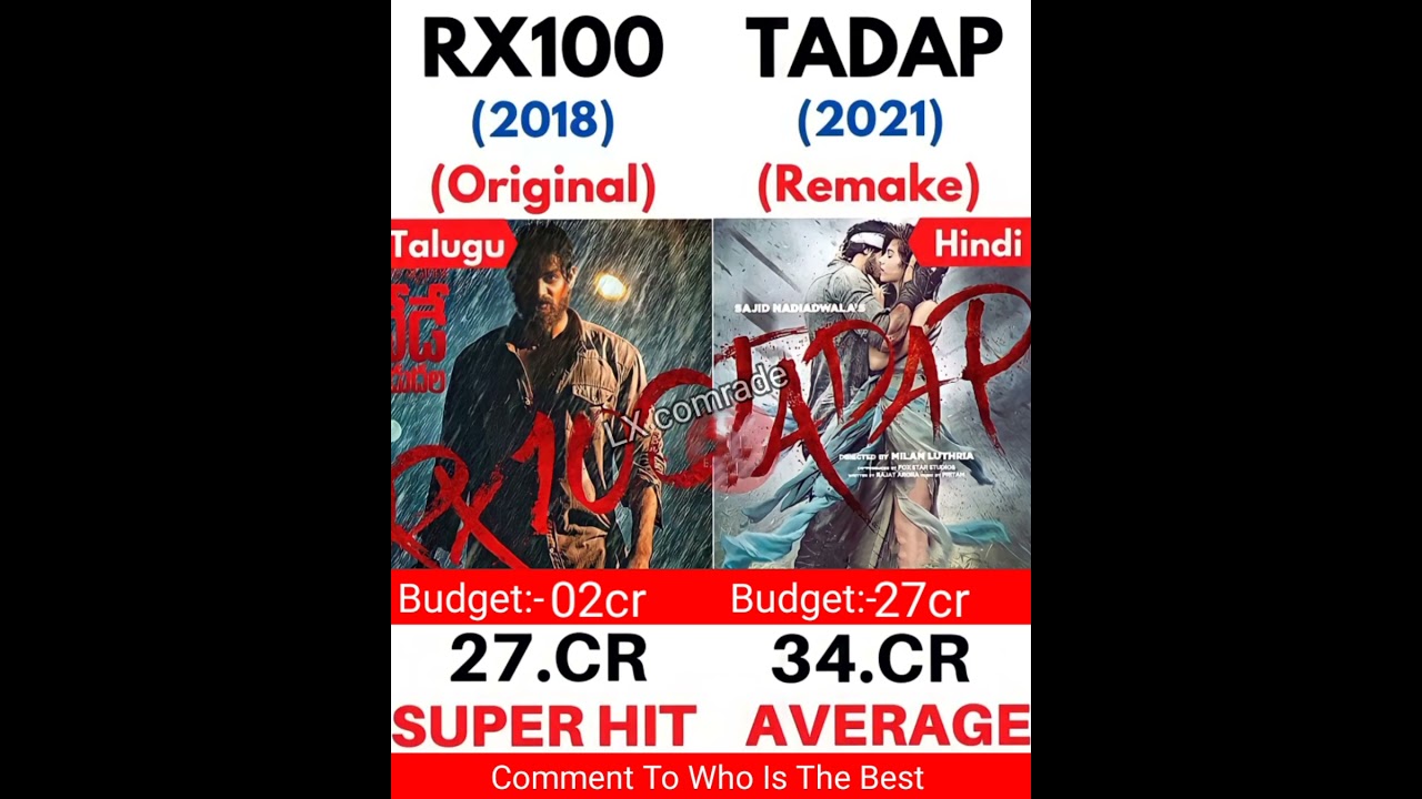 Rx 100 Vs Tadap : who is the best // Kartikeya Gummakonda Vs Ahan Shetty