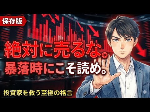 【警告】絶対に売るな。株価暴落でパニックになっているあなたを救う「至極の投資格言12選」【日米株】