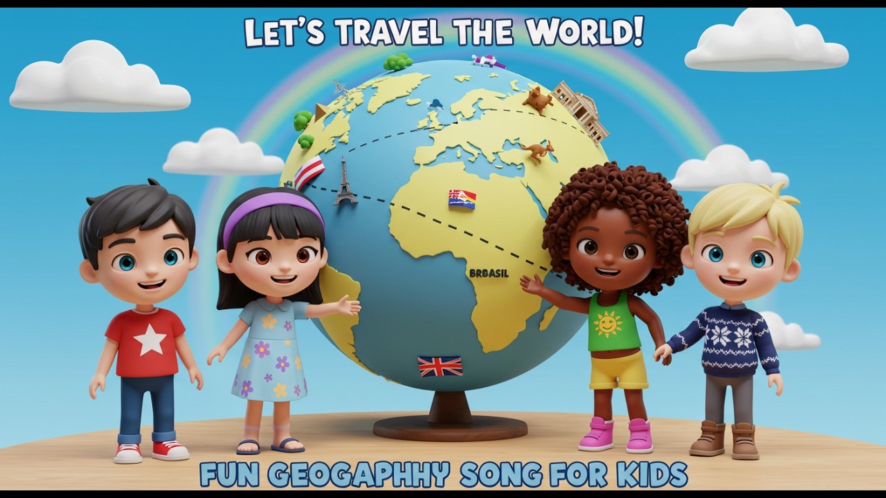Around the World We Go! πβοΈ | Fun Geography Song for Kids Around the World We Go! πβοΈ | Fun Geography Song for Kids
