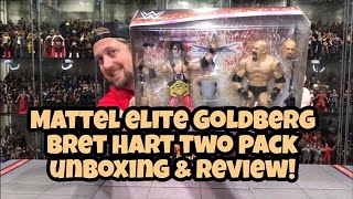 WWE Mattel Elite Goldberg Bret Hart Two Pack Unboxing & Review!