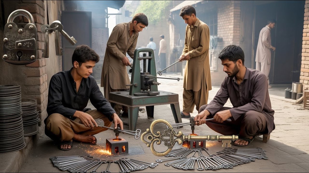 The Hidden Craft of Rural Pakistani Workers Made Lock Keys - Amazing Manufacturing Process