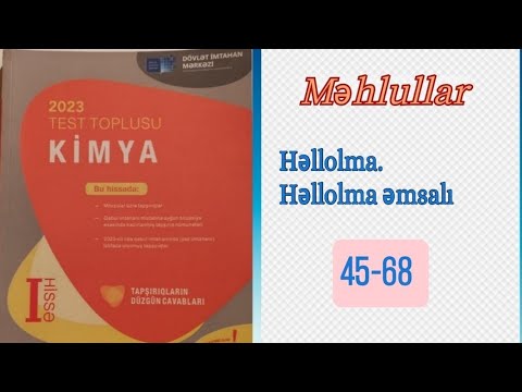 Kimya test toplusu 2023 Mhlullar Hllolma Hllolma msal 45 68