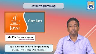 Arrays in Java Programming (One, Two, Three Dimensional) by Mr. INV Suyranarayana