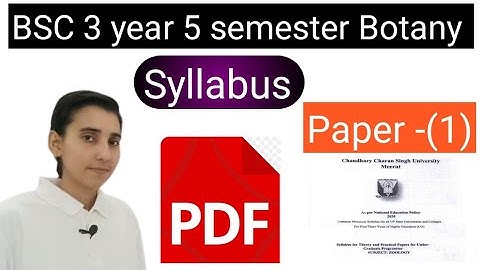 BSC 3 year 5 semester Botany Paper -1(Syllabus)NEP according 2020 ccsu university