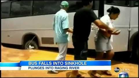 VIDEO   Tour Bus in Brazil Swallowed by Sink Hole