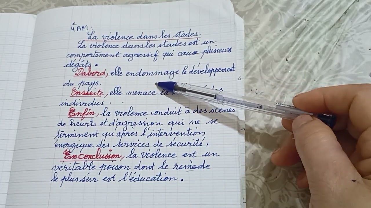 4AMproduction écrite:La violence dans les stades.        تعبير كتابي عن العنف في الملاعب